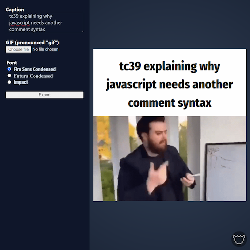 Thumbnail for GIF caption editor