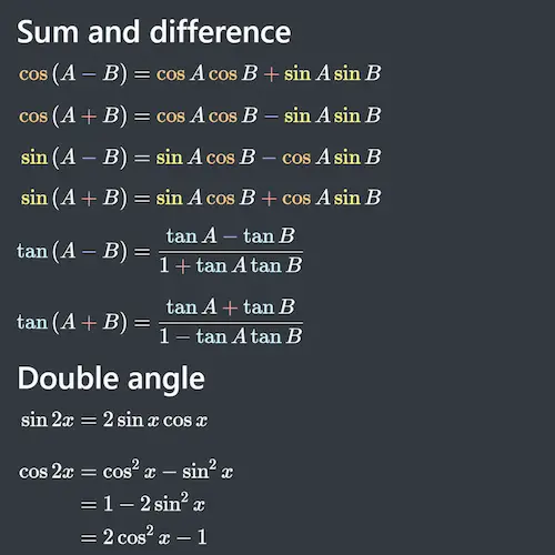Thumbnail for Trig and calculus cheat sheet